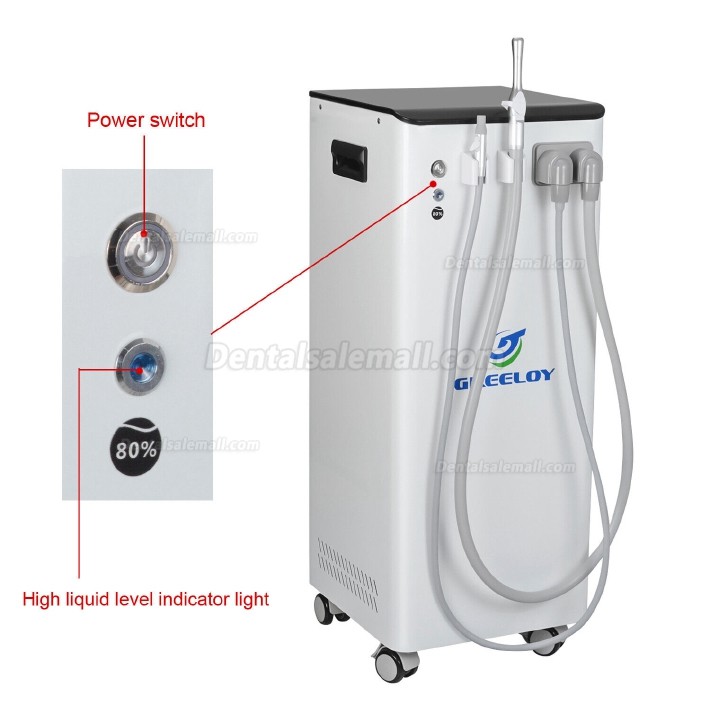 GREELOY GSM-400 Moible Dental Intraoral Suction Unit Portable Oral Suction Machine Vacuum Pump 400L/min